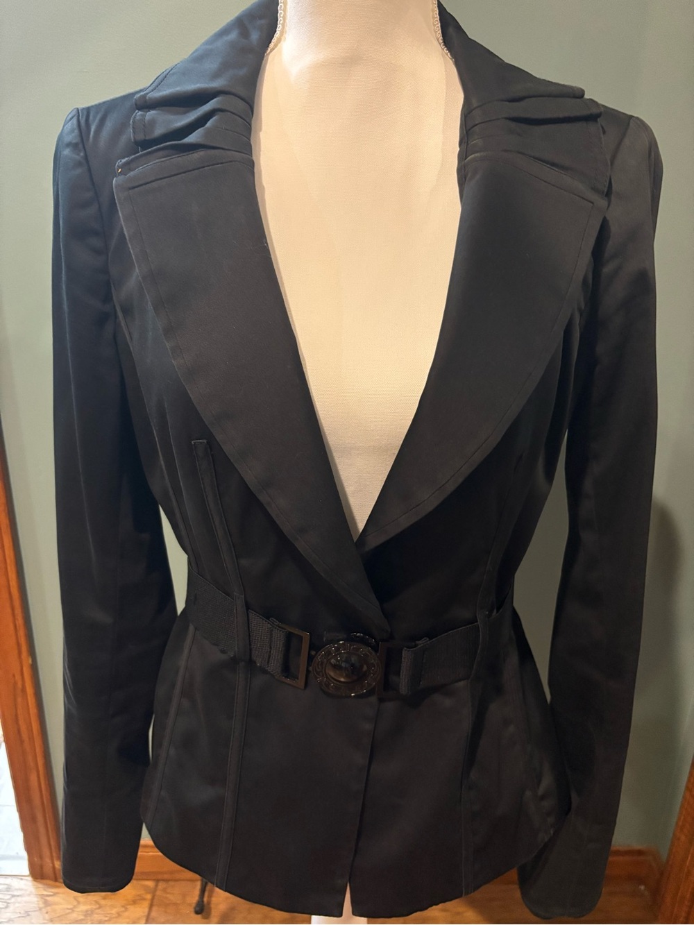 White House Black Market Black Tailored Belted Blazer